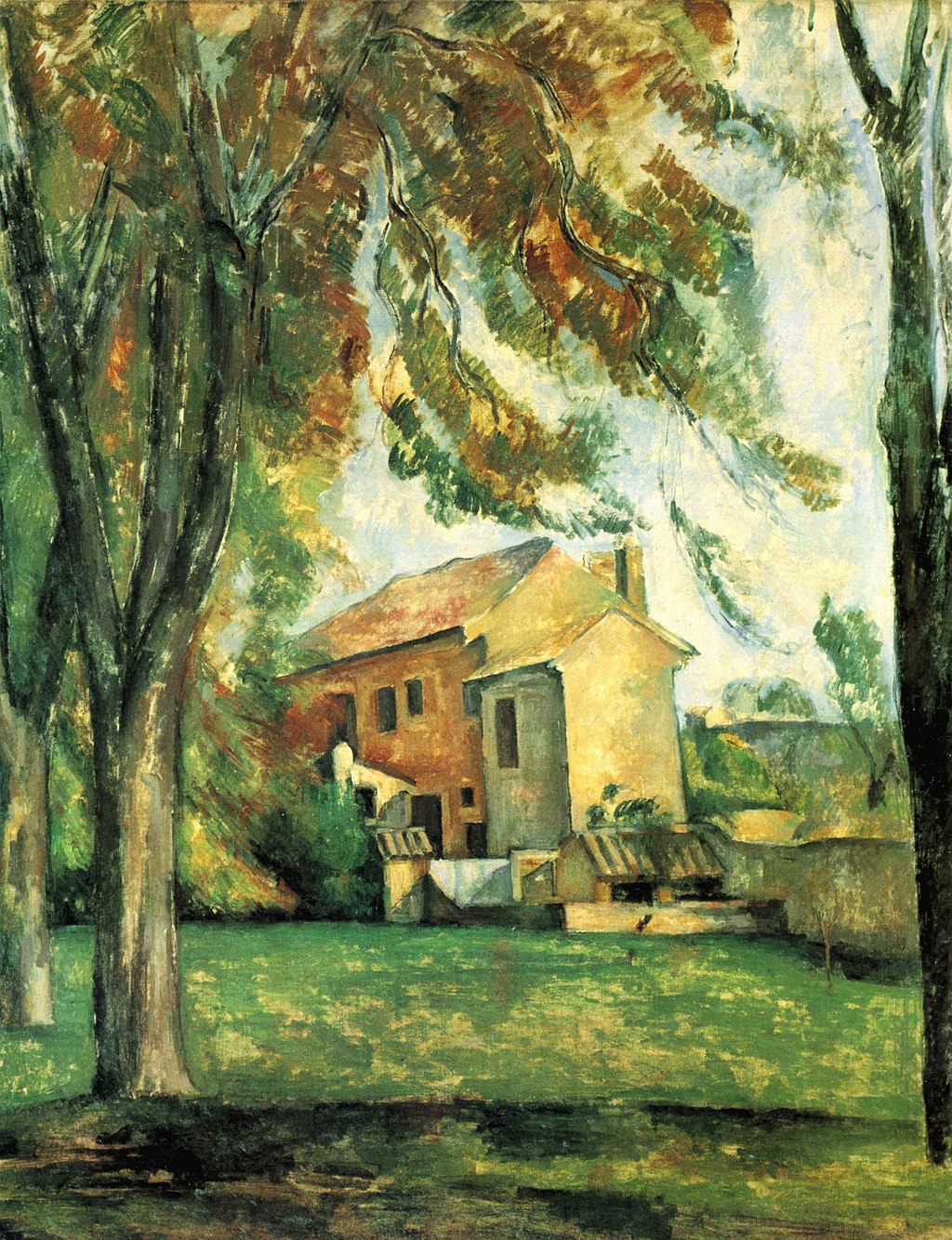 Farmhouse and Chestnut Trees at Jas de Bouffan in Detail Paul Cezanne